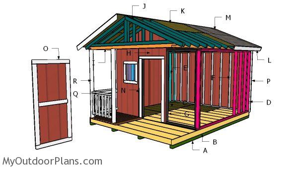12x12 shed with porch roof plans myoutdoorplans free