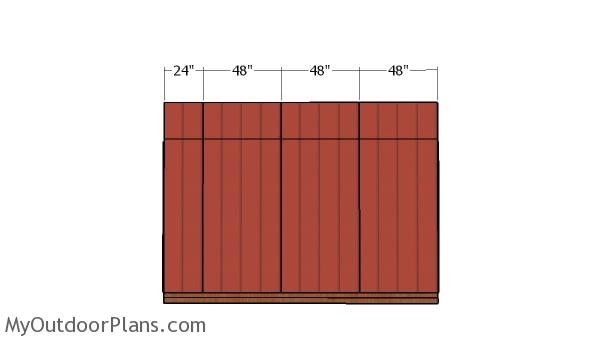 Top back wall siding panels