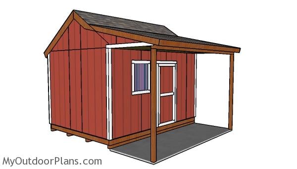 10x14 shed with porch plans