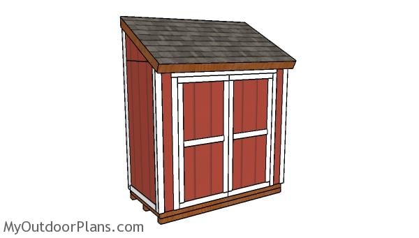 4x8 Attached Shed Plans