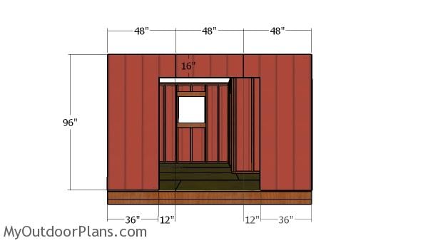 Side wall with doors siding panels