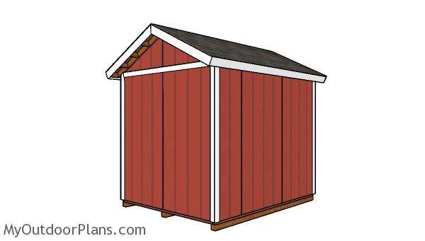 10x8 shed plans - back view