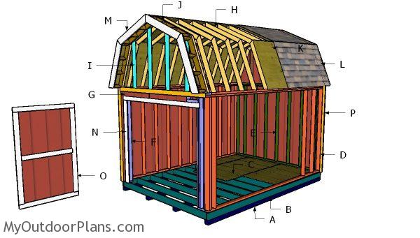 10x14 gambrel shed roof plans myoutdoorplans free