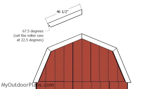 Fitting the barn shed roof trims