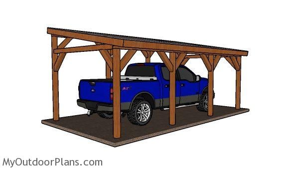 12x24 Do It Yourself Lean to Carport Plans 
