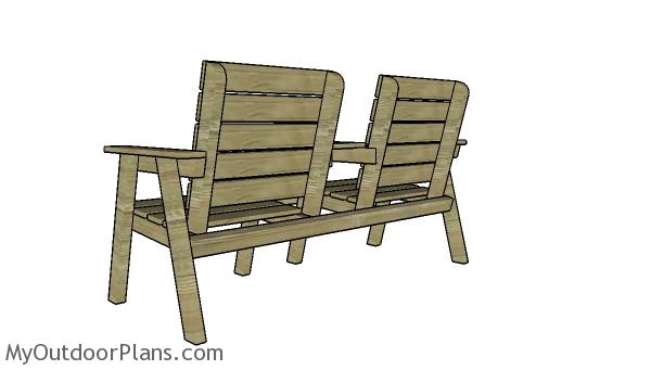 Modern double chair bench plans - Back view