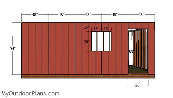 Side wall with door siding sheets