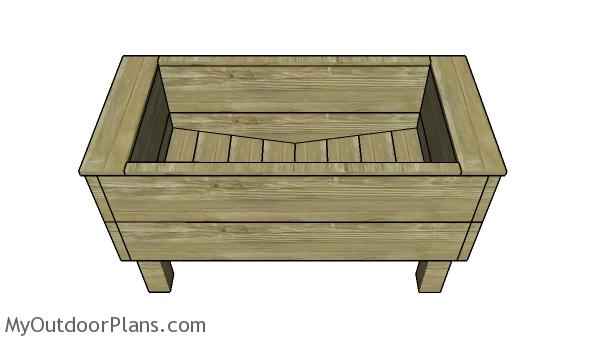 Extra deep planter box plans - side view