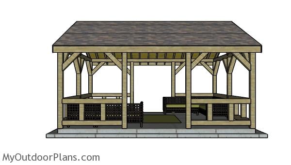 15x20 pavilion plans - Side view