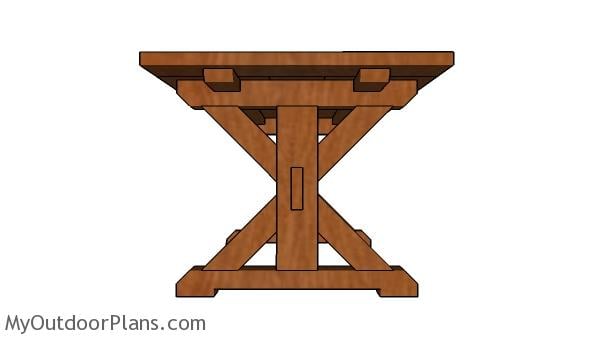 6ft Farmhouse Table Plans - Side view