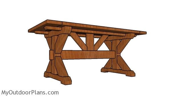 6ft X-shaped Farmhouse Table Plans