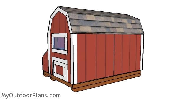 7 ft Tall Chicken Coop Plans - Back View