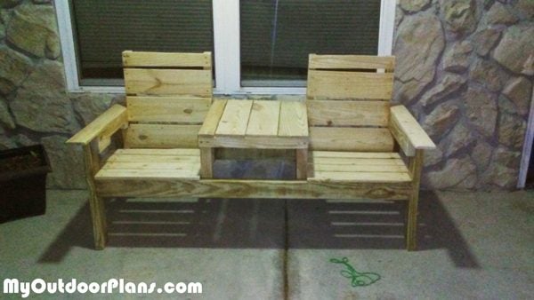 DIY Pallet Double Chair Bench | MyOutdoorPlans | Free 