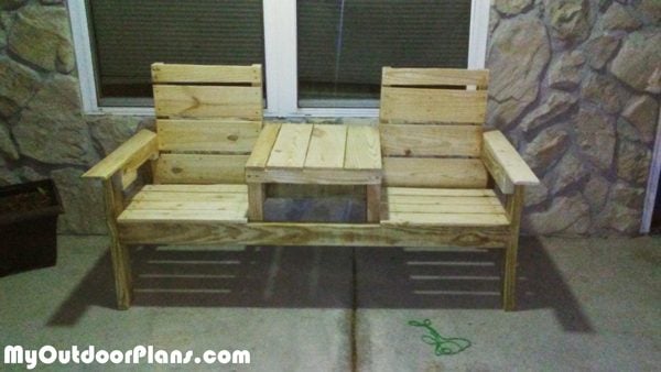 diy pallet double chair bench myoutdoorplans free