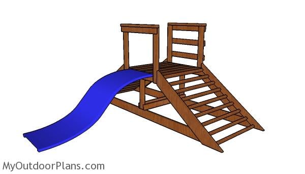Wood Children Playset with Slide Plans
