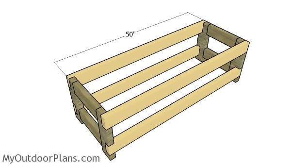 Assembling the bench frame