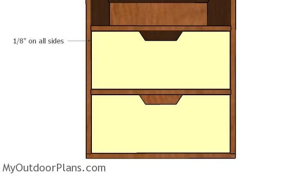 Fitting the drawer fronts