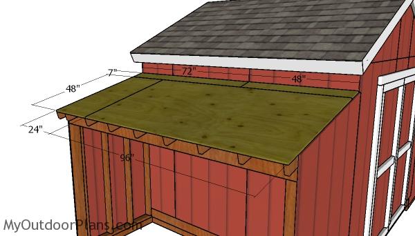 Side storage shed roof sheets
