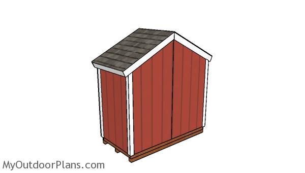 8x4 Gable Shed Plans - back view