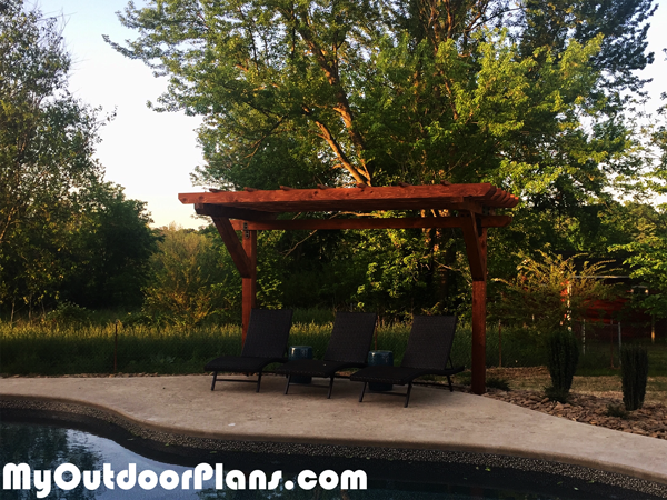 DIY 2 Post Cedar Pergola MyOutdoorPlans Free 