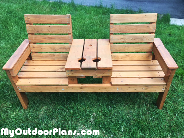DIY Rustic Double Chair Bench MyOutdoorPlans Free 