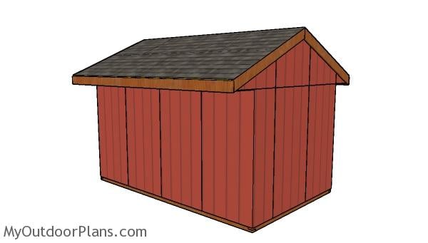 10x16 Field Shed Plans - back view