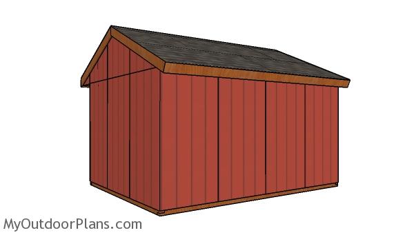 12x16 Field Shed Plans - back view