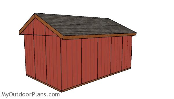12x20 Field Shed Plans - Back view