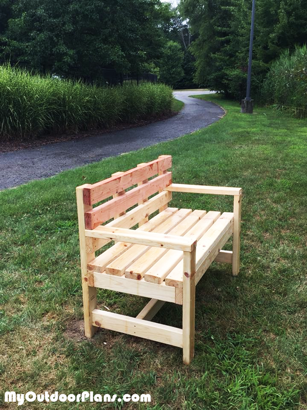 DIY Garden Bench with Backrest Eagle Scout Project MyOutdoorPlans