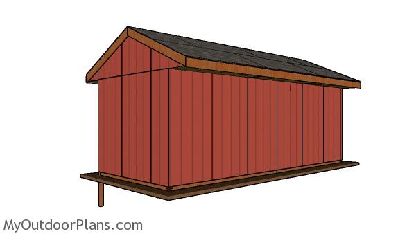 10x24 Field Shed Plans - back view
