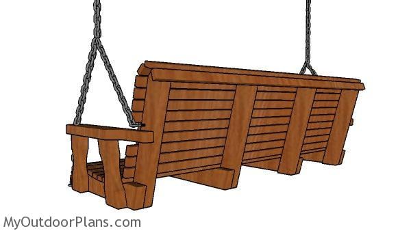 Simple 5 ft Porch swing Plans - side view