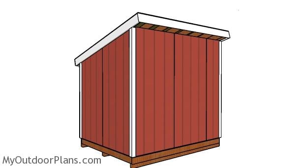8x10 lean to shed plans - back view
