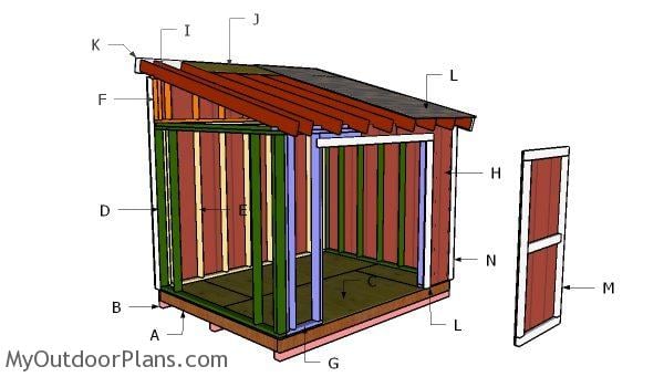 8x10 Lean to Shed Roof Plans | MyOutdoorPlans | Free 