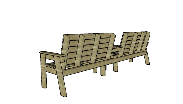 Double loveseat with table plans - backview