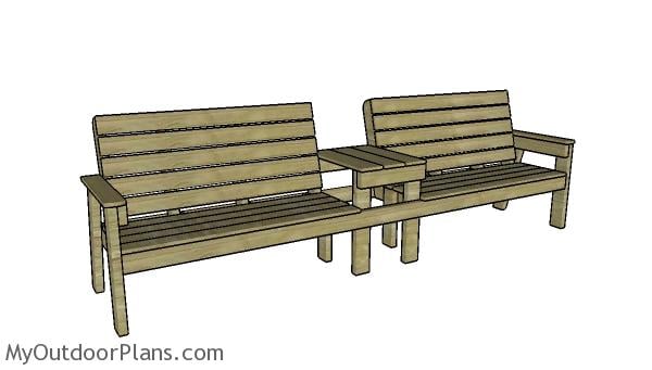 Double loveseat with table plans