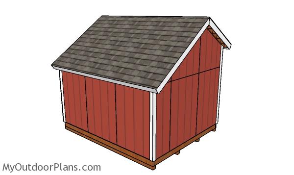 10x12 saltbox shed plans - back view