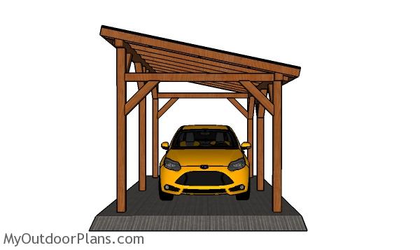 10x16 carport plans - front view