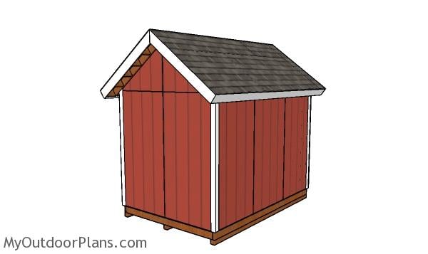 8x12 Heavy duty Shed Plans - back view
