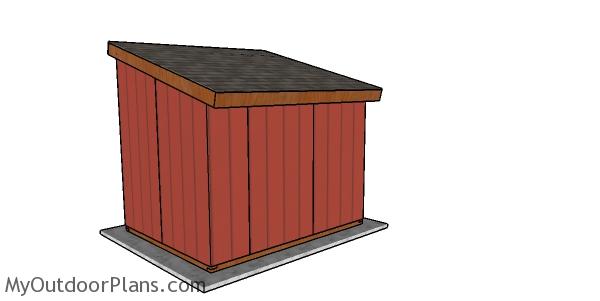 8x10 Run in Shed Plans - back view