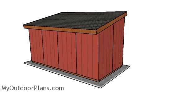 8x16 run in shed plans - back view