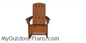 Adirondack Rocking Chair Plans Front View 300x151 