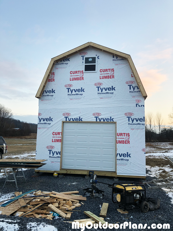 Fitting-the-garage-door-to-the-16x20-barn-shed