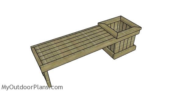 Planter bench from 2x4 lumber plans