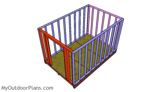 Assembling the shed frame - 8x12 cheap shed plans