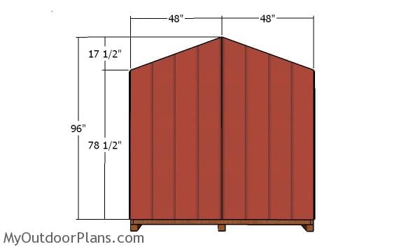 Back wall panels - 8x10 Gable shed Plans