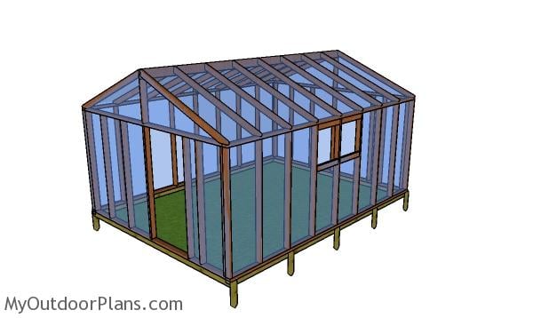 Covering the greenhouse with film - 12x16 greenhouse