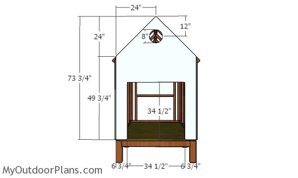 Front wall - 4x8 backyard chicken coop plans