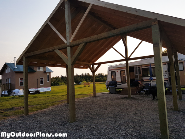 20x20 picnic shelter - diy project myoutdoorplans free