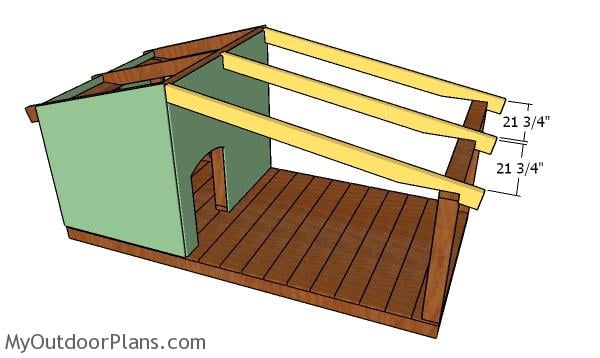Fitting the porch rafters - Dog house plans