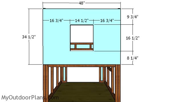 Front wall panel - chicken coop plans